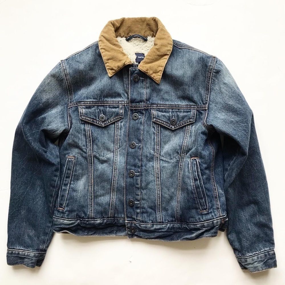 Gap kids Sherpa lined denim jacket VGUC XL(12-13Y)